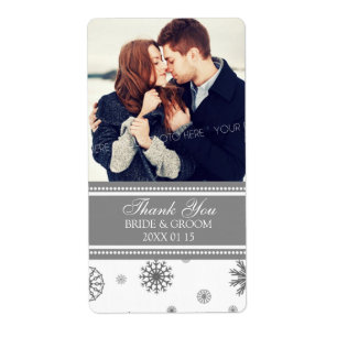 Etiqueta do casamento no inverno dos flocos de