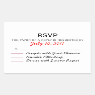 Etiqueta do casamento RSVP