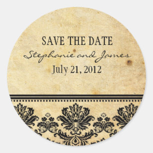 Etiqueta do casamento tema damasco do vintage