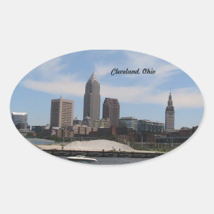 Etiqueta do centro de Cleveland Ohio