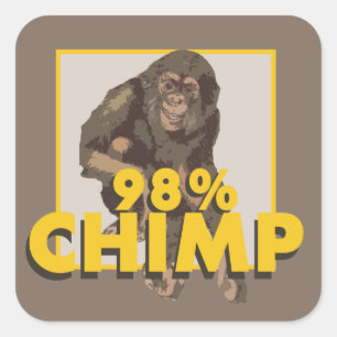 Etiqueta do chimpanzé de 98%