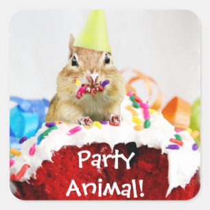 Etiqueta do Chipmunk do animal de partido