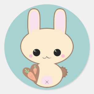 Etiqueta do coelho de Kawaii Kokeshi