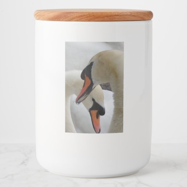 Etiqueta do contêiner de Comidas de Amor e Swans (Frente)