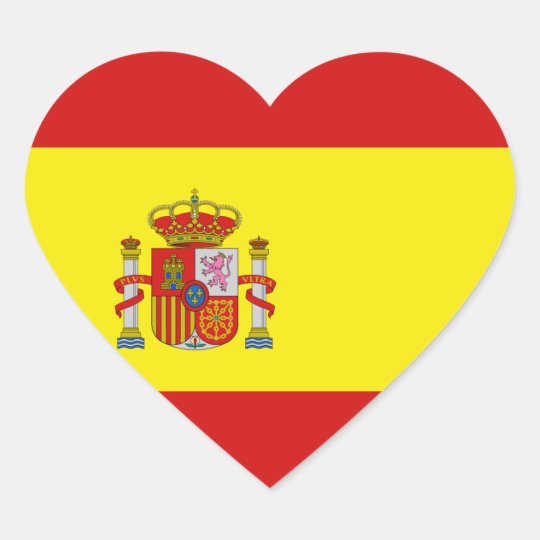 Etiqueta Do Coracao Da Bandeira Da Espanha Zazzle Com Br