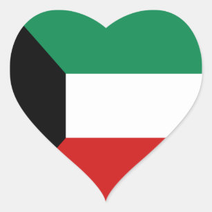 Etiqueta do coração da bandeira de Kuwait