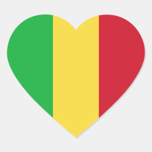 Etiqueta do coração da bandeira de Mali