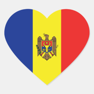 Etiqueta do coração da bandeira de Moldova