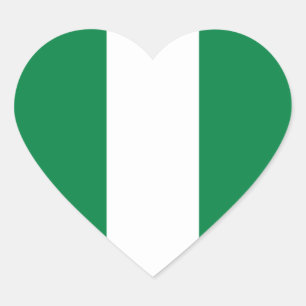 Etiqueta do coração da bandeira de Nigéria
