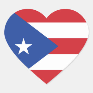 Etiqueta do coração da bandeira de Puerto Rico