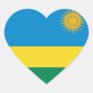 Etiqueta do coração da bandeira de Rwanda