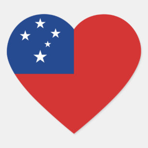 Etiqueta do coração da bandeira de Samoa