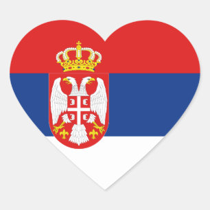 Etiqueta do coração da bandeira de Serbia