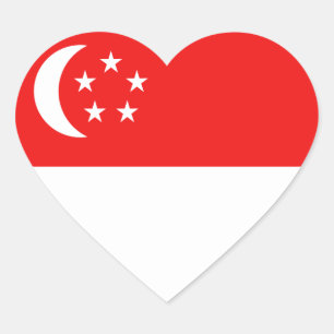 Etiqueta do coração da bandeira de Singapore