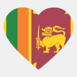 Etiqueta do coração da bandeira de Sri Lanka