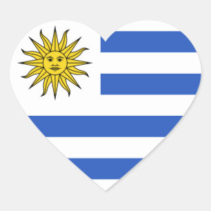 Etiqueta do coração da bandeira de Uruguai