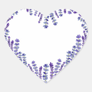 Etiqueta do coração da lavanda