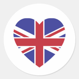 Etiqueta do coração de Union Jack