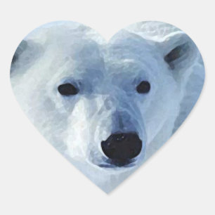 Etiqueta do coração do urso polar