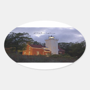 Etiqueta do crepúsculo do farol do ponto de 40