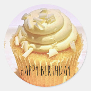 Etiqueta do cupcake do feliz aniversario