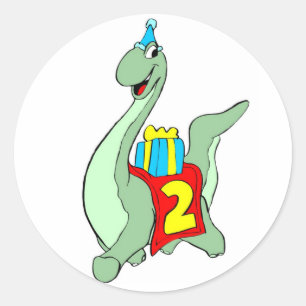 Etiqueta do dinossauro do partido de segundo