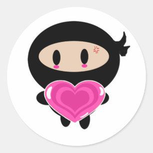 Etiqueta do doador do coração de Kawaii Ninja