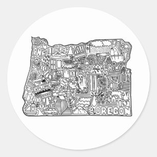 Etiqueta do Doodle de Oregon