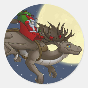 Etiqueta do dragão do Natal
