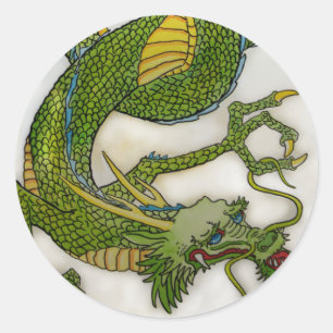 Etiqueta do dragão verde