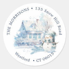 Etiqueta do endereço de volta de Natal da House Bl