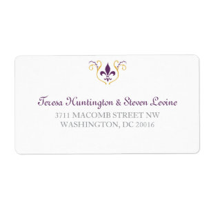 Etiqueta do envelope da resposta da flor de lis