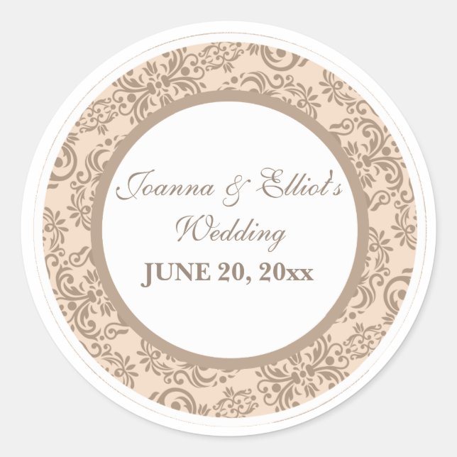 Etiqueta do estilo do damasco (Frente)