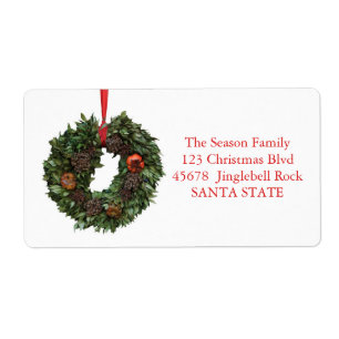 Etiqueta do feriado da grinalda do Natal