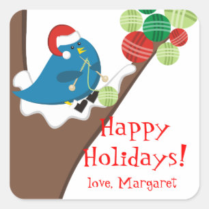 Etiqueta do feriado do Natal do fio das agulhas de