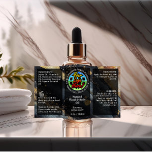 Etiqueta do frasco Dourado do logotipo 4oz ou Prod