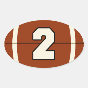 Etiqueta do futebol do número 2