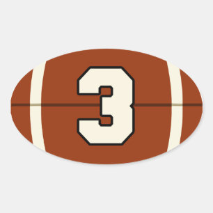 Etiqueta do futebol do número 3