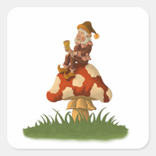 etiqueta do gnomo do toadstool