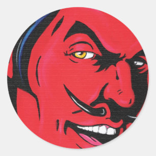Etiqueta do homem do diabo