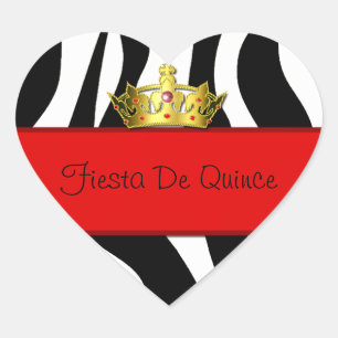 Etiqueta do impressão da zebra de Quinceañera