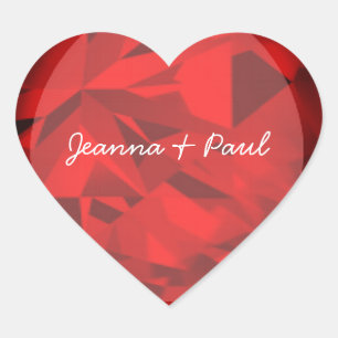 Etiqueta do impressão do rubi do coração