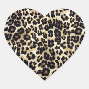 Etiqueta do leopardo do coração