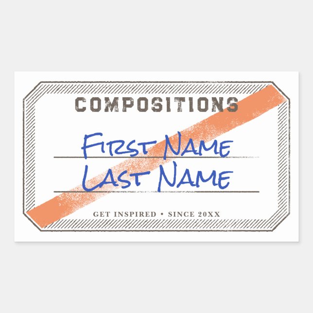 Etiqueta do Livro de Composição com o Adesivo de F (Frente)