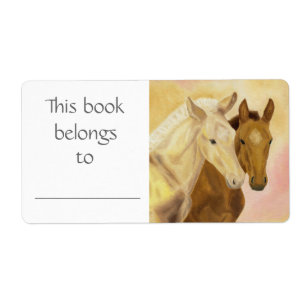 Etiqueta do livro de dois cavalos