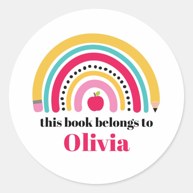 Etiqueta do livro de nomes personalizado do Arco-Í (Frente)