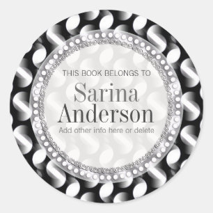 Etiqueta do Livro de Presentes de Ondas Brancas Ne