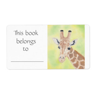 Etiqueta do livro do girafa