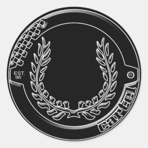 Etiqueta do logotipo do cartel do cromo