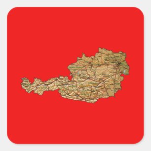 Etiqueta do mapa de Áustria